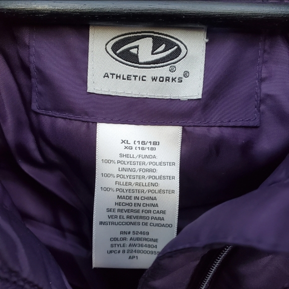Athletic Works Purple Puffer Jacket - Picture 4 of 4